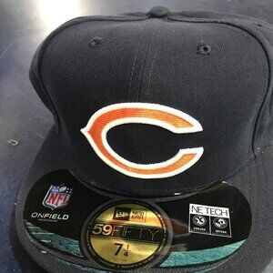 New Era 7 1/2 Chicago Bears NFL On-Field Sideline 59FIFTY Fitted Hat Navy C Logo